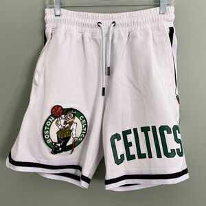 Pro Standard Boston Celtics Shorts Basketball Mens Large White Pull On Patches